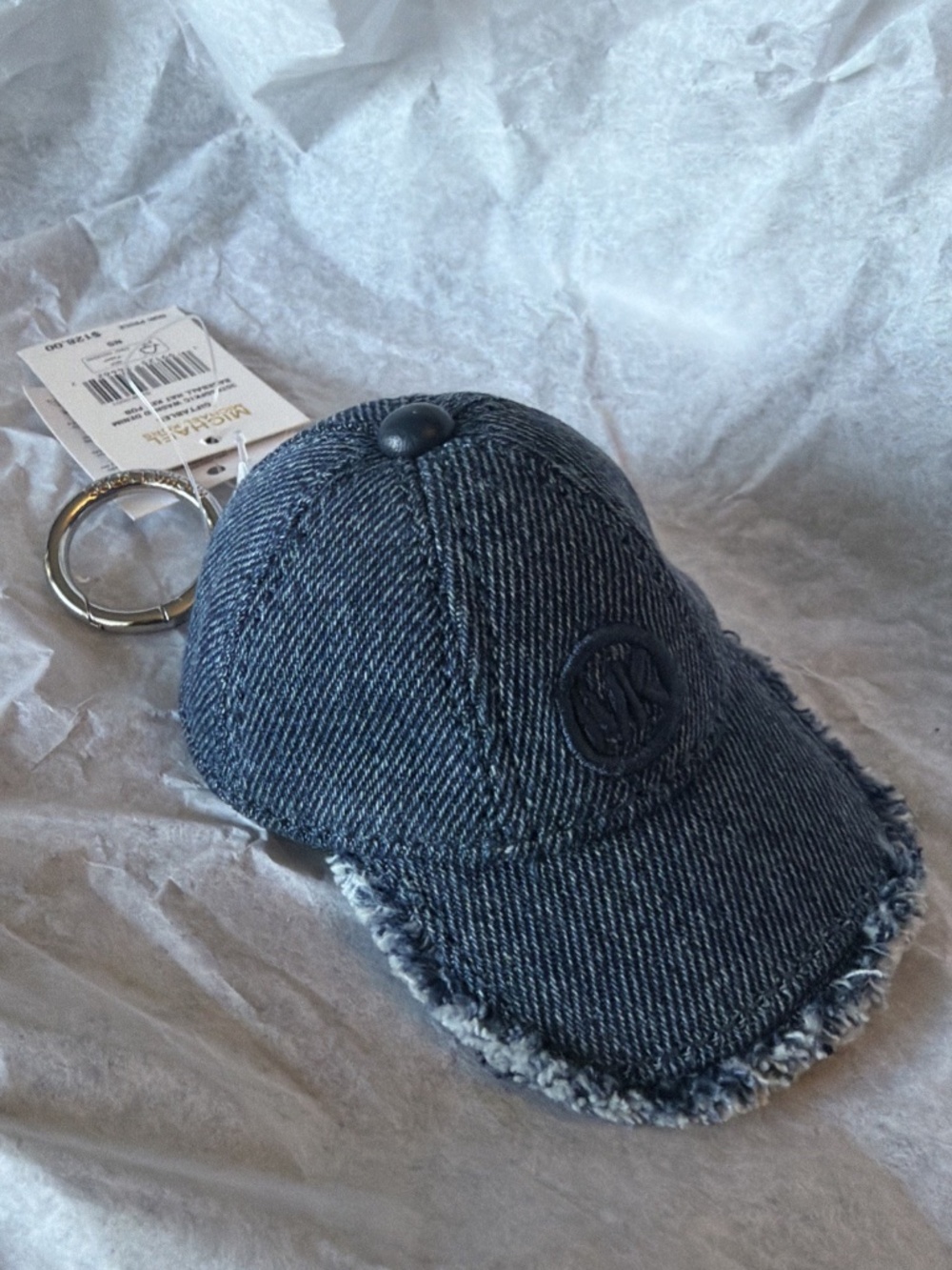 Michael Kors Bag Charm Blue Denim Baseball Cap Key Ring